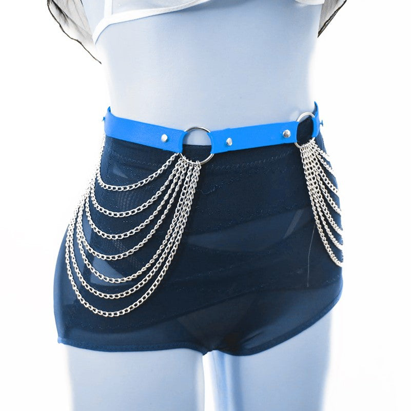 Gothic Punk Ketten Gürtel – Elastic Waist Chain Harness - Viele Farben