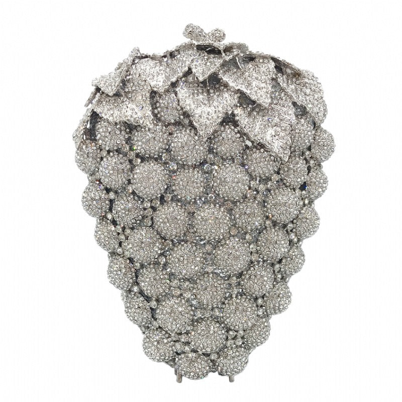 Muschibitch Crystal Grape Clutch – Luxury Rhinestone Evening Designer Bag