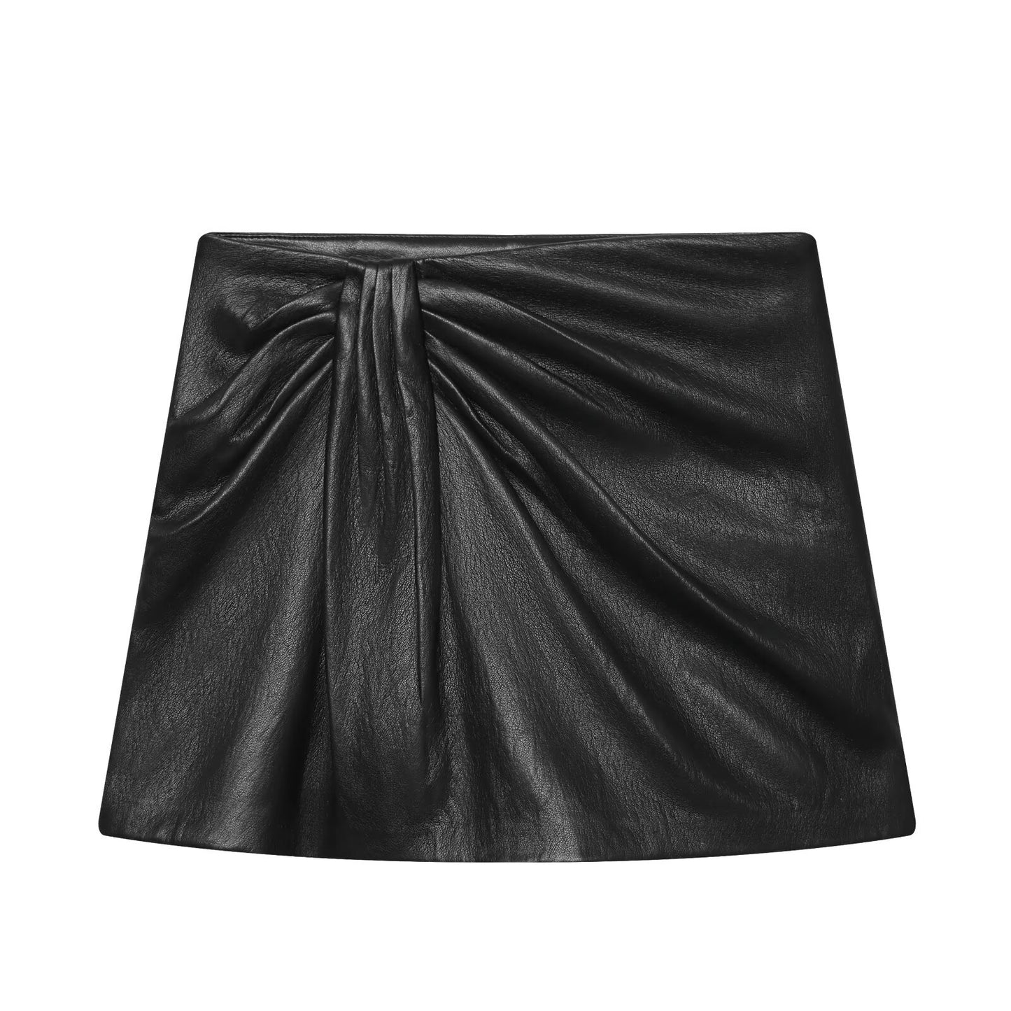 Muschibitch Lederlook Shortsrock Schwarz – sexy Faux Leather Skort