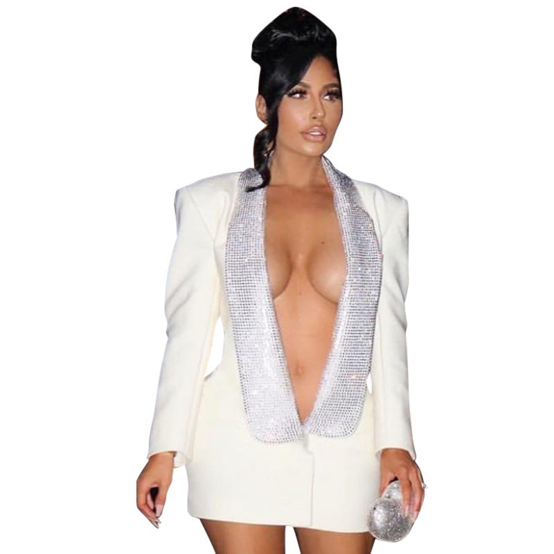 Muschibitch Luxus Blazer Dress – Sexy Open Back Designer Jacket Kleid