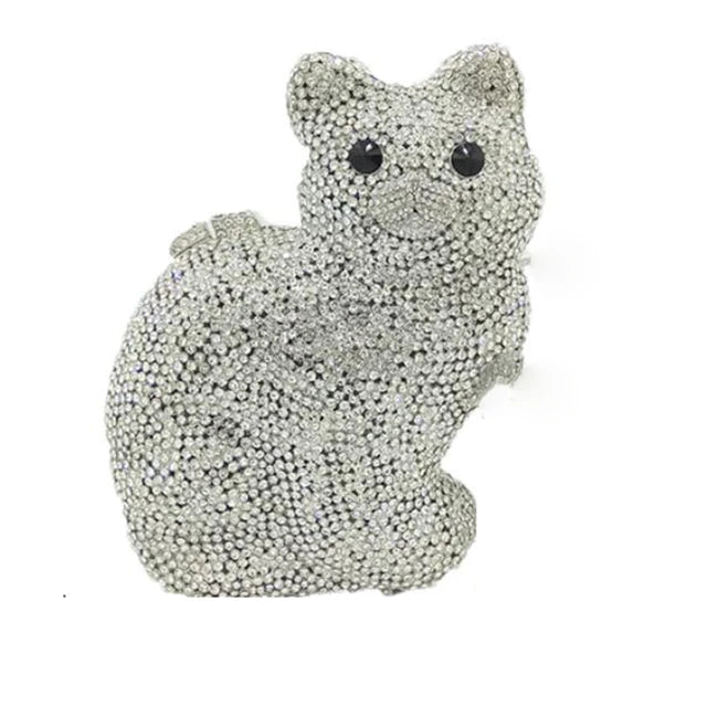 Muschibitch Crystal Cat Clutch – Luxury Rhinestone Kitty Party Bag
