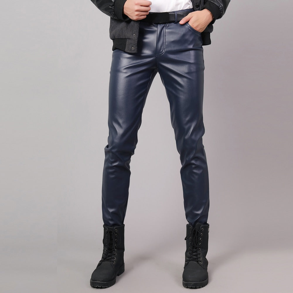 Punkgraf Lederhose Herren Slim Fit – Punk Vegan Leder Hose Streetwear