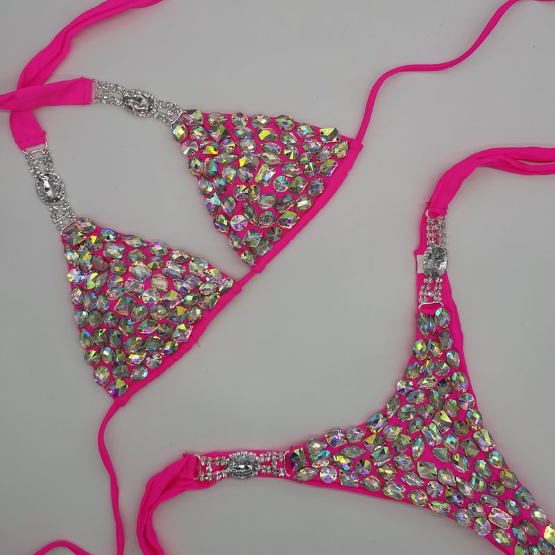 Muschibitch Strass Bikini Damen Glamour Triangel Bikini S–L