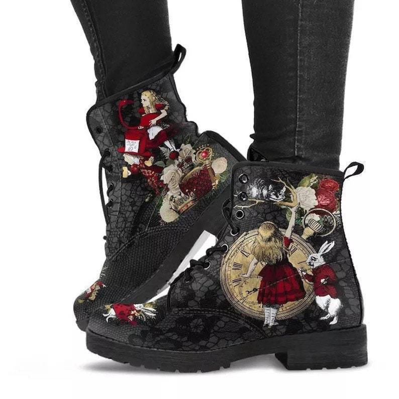 Punkgräfin Gothic Skull Boots Damen – Punk Combat Martin Boots