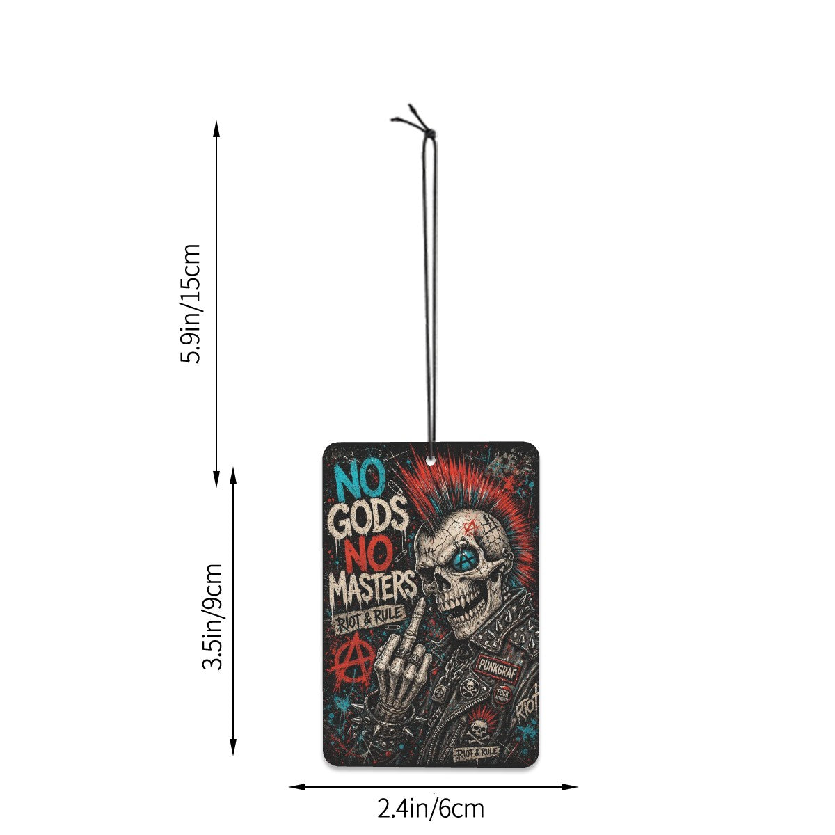 Auto Lufterfrischer Punk, Punkgraf Duftbaum Set, Gothic Auto Deko, 6 Duftkarten mit Rebel Motiven
