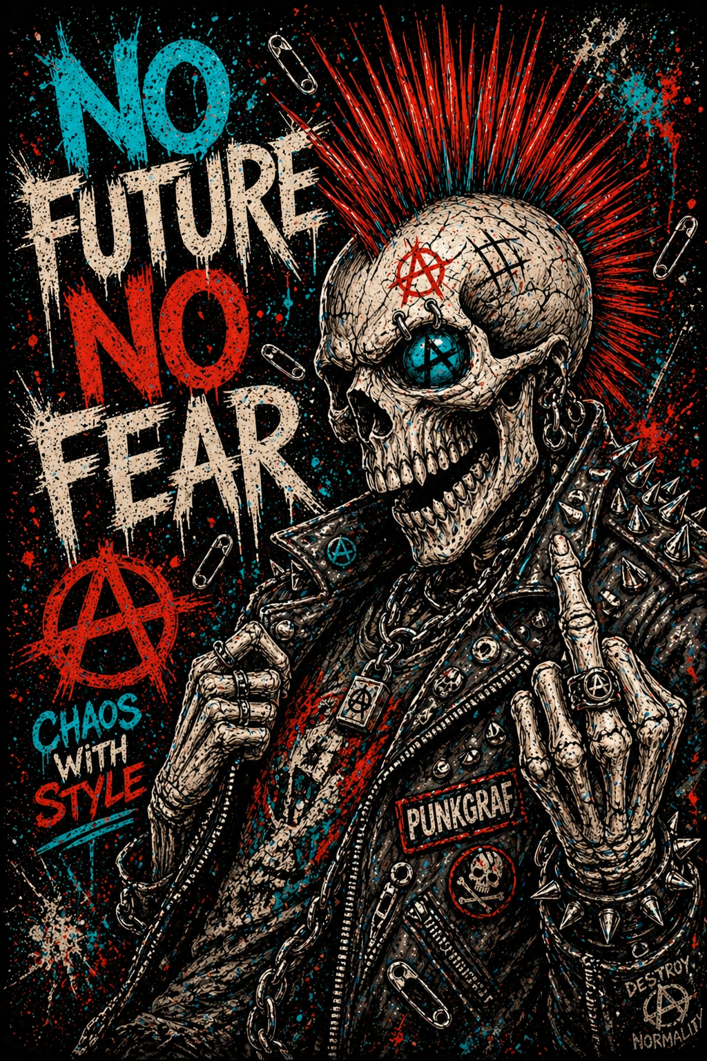 Punk Auto Fußmatten 2er Set Frontmatten, RAISE HELL STAY TRUE - NO FUTURE NO FEAR Automatten