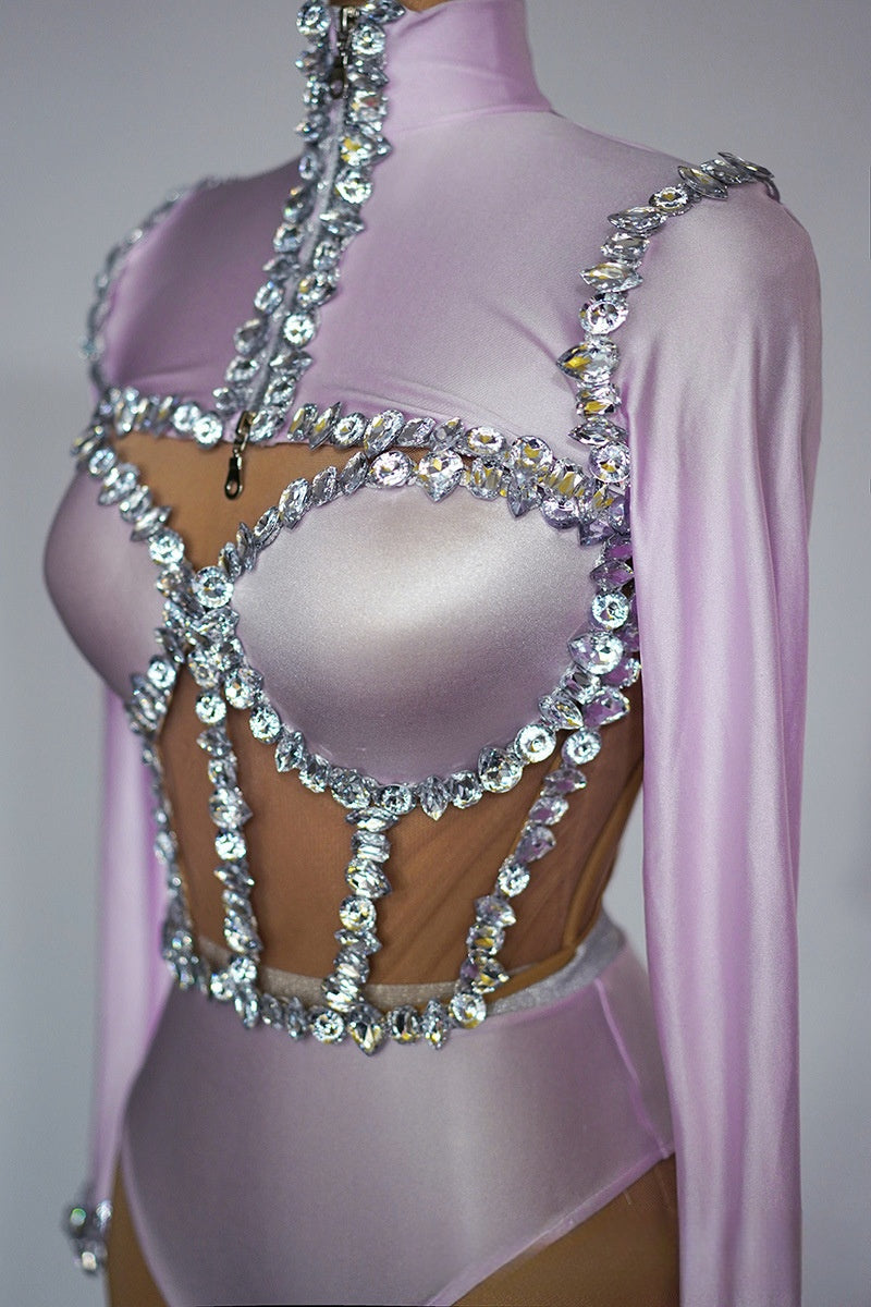 Muschibitch Strass Bodysuit Damen Socialite Swimwear Jumpsuit