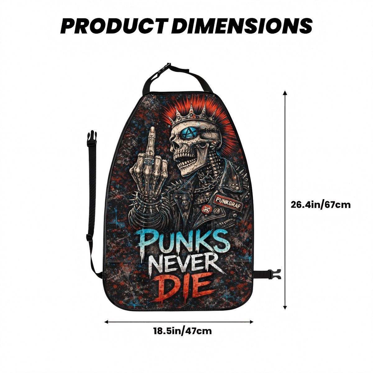 Punk Auto Sitzschutz 2er Set Rückenlehnenschutz, Auto Organizer Autositzschutz