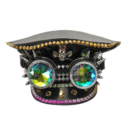 Muschibitch Luxus Rave Cap – Rhinestone Steampunk Party Hat