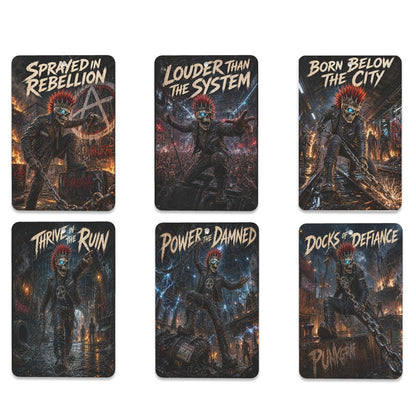 Auto Lufterfrischer Punk, 6er Duftbaum Set, Rocker Auto Deko, 6 Duftkarten mit Rebellion Motiven