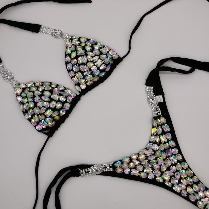Muschibitch Strass Bikini Damen Glamour Triangel Bikini S–L