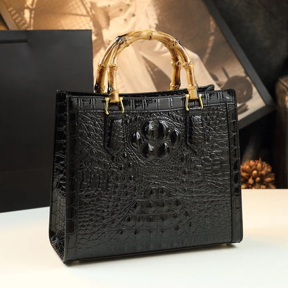 Punkgräfin Bamboo Croco Tote – Luxury Crocodile Pattern Designer Handbag