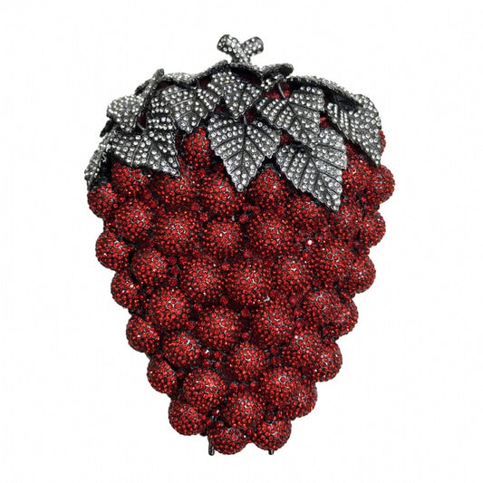 Muschibitch Crystal Grape Clutch – Luxury Rhinestone Evening Designer Bag