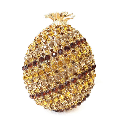 Muschibitch Pineapple Crystal Clutch – Luxury Rhinestone Designer Evening Bag