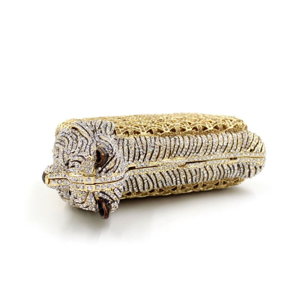 Muschibitch Crystal Puppy Clutch – Luxury Rhinestone Dog Designer Evening Bag