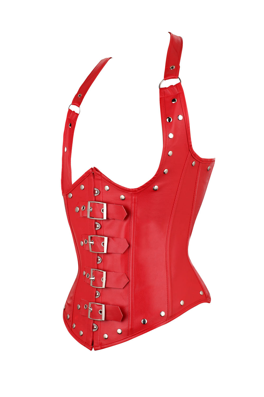 Punkgräfin Leder Halter Corset – Gothic Punk Taillenformer mit Schnallen & Nieten