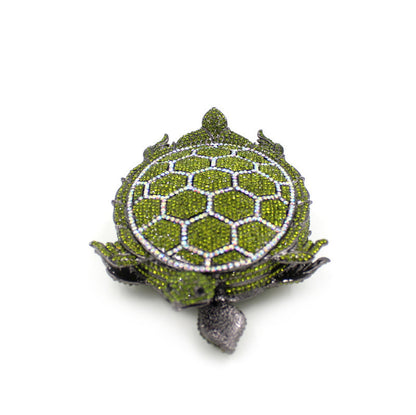 Muschibitch Emerald Turtle Crystal Clutch – Luxus Designer Schildkröten Tasche