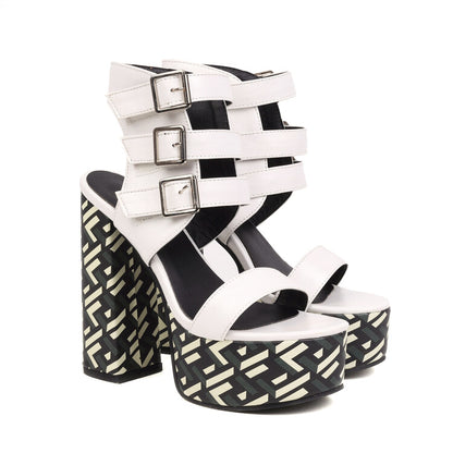 Punkgräfin Platform Sandalen – Punk High Heel Gladiator Heels Damen