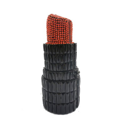 Muschibitch Crystal Lipstick Clutch – Luxus Designer Lippenstift Abendtasche