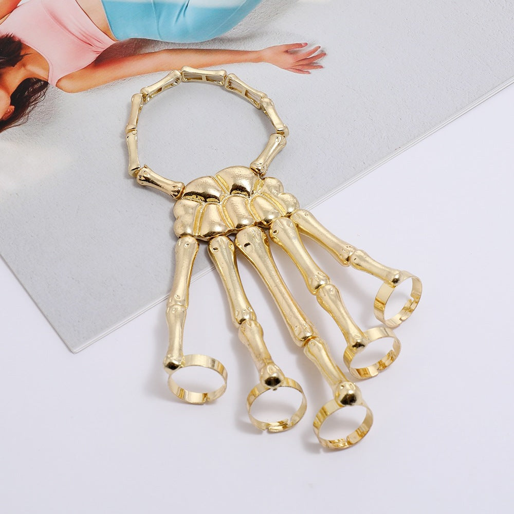 Skeleton Hand Ring Bracelet – Gothic Punk Knochen Hand Schmuck