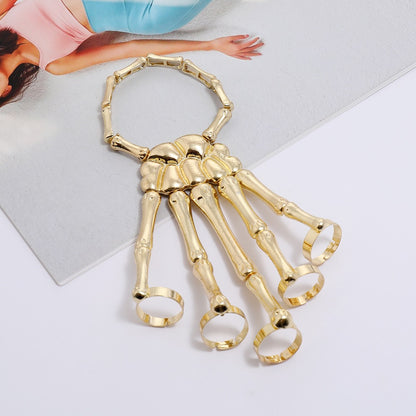 Skeleton Hand Ring Bracelet – Gothic Punk Knochen Hand Schmuck