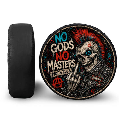 Punkgraf Reserveradabdeckung Offroad SUV Ersatzrad Cover mit Punk Skull Motiv Reifenabdeckung