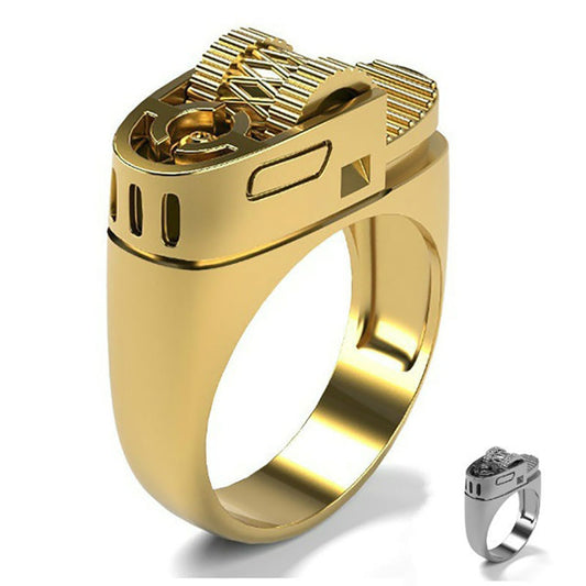 Feuerzeug Ring Herren Gold – Punk Lighter Ring 14K Style
