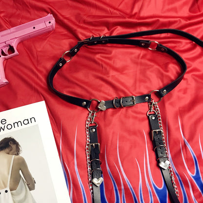 Muschibitch Punk Heart Chain Belt – Gothic Love Ketten-Gürtel