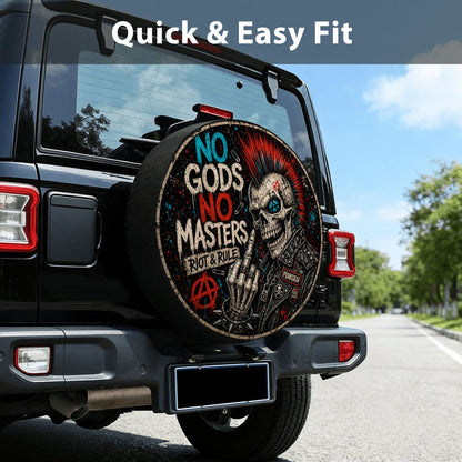 Punkgraf Reserveradabdeckung Offroad SUV Ersatzrad Cover mit Punk Skull Motiv Reifenabdeckung