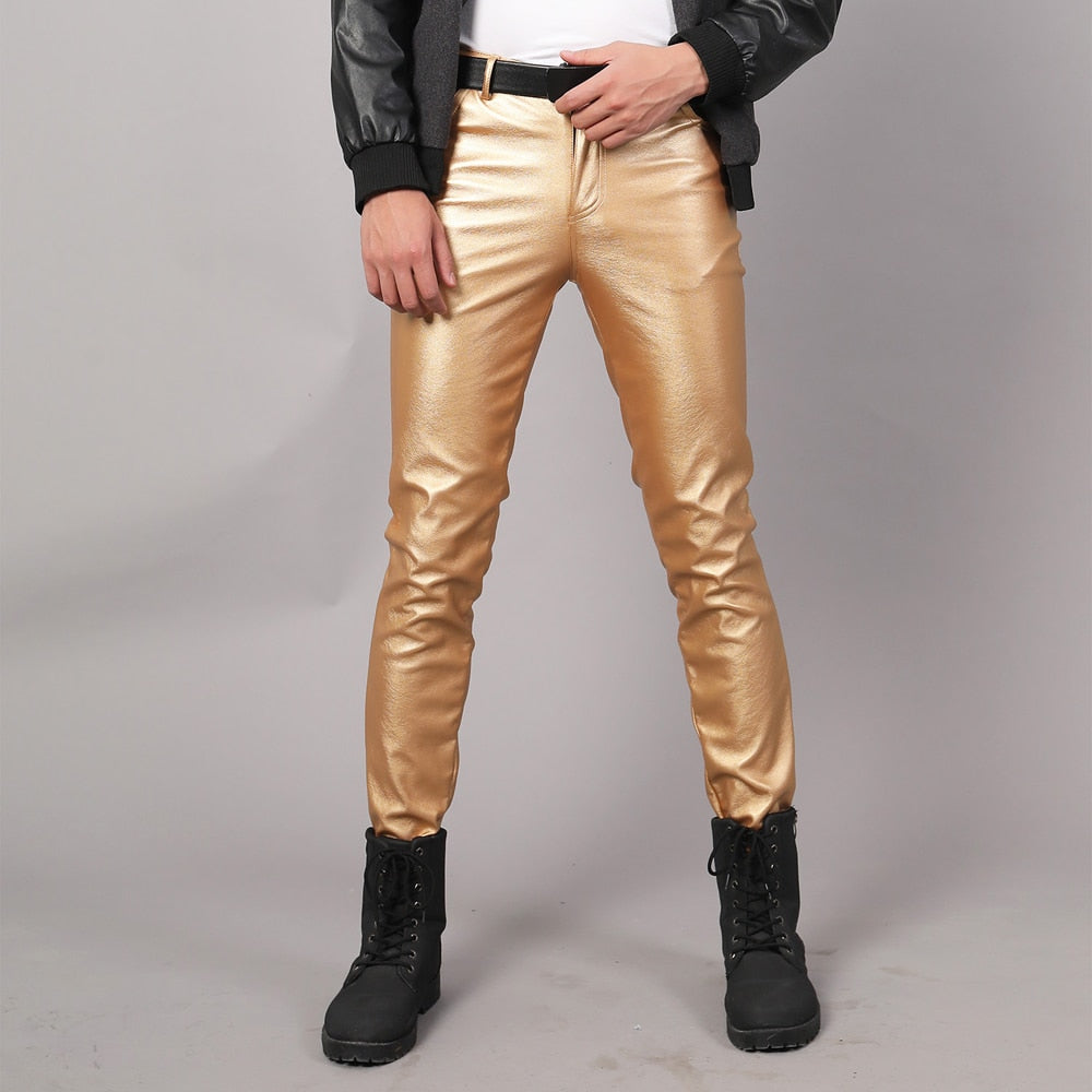 Punkgraf Lederhose Herren Slim Fit – Punk Vegan Leder Hose Streetwear