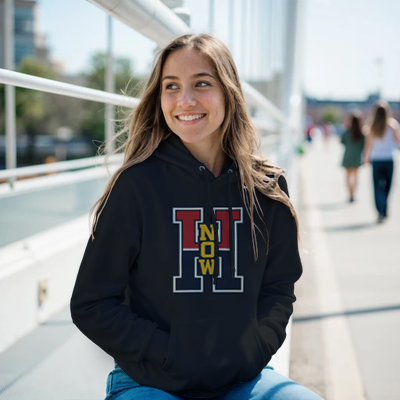 Hoodie College H-NOW Statement Heute Jetzt – Nicht Morgen Varsity Style