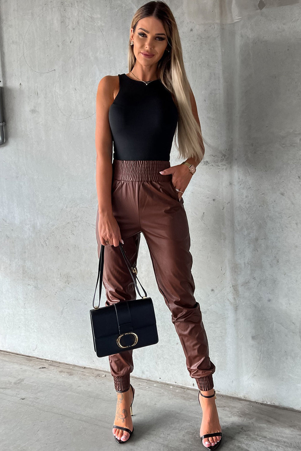 Muschibitch Vegan Leather Skinny Pants – High Waist Lederlook Hose