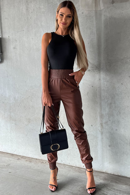 Muschibitch Vegan Leather Skinny Pants – High Waist Lederlook Hose