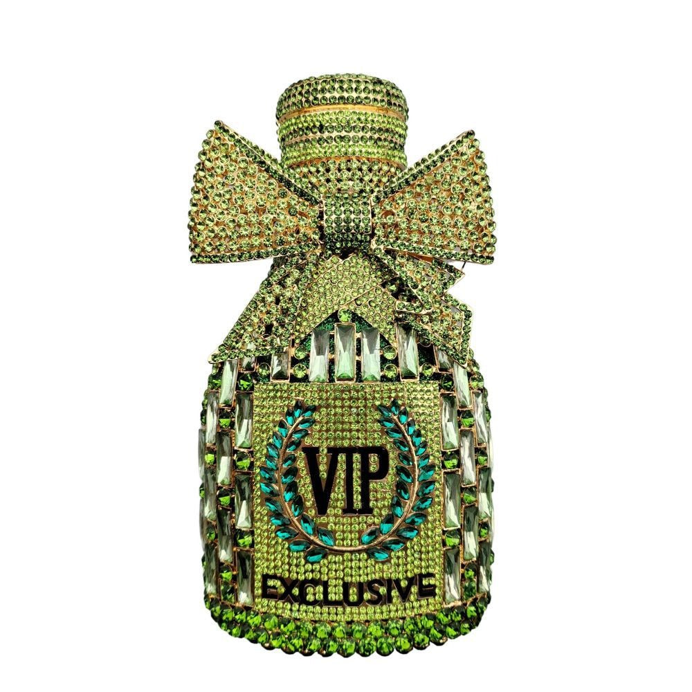Muschibitch VIP Crystal Bottle Clutch – Luxury Rhinestone Designer Evening Bag