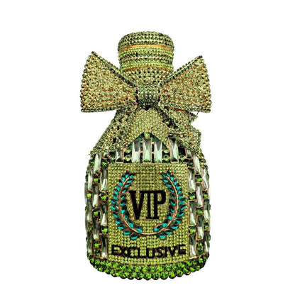 Muschibitch VIP Crystal Bottle Clutch – Luxury Rhinestone Designer Evening Bag