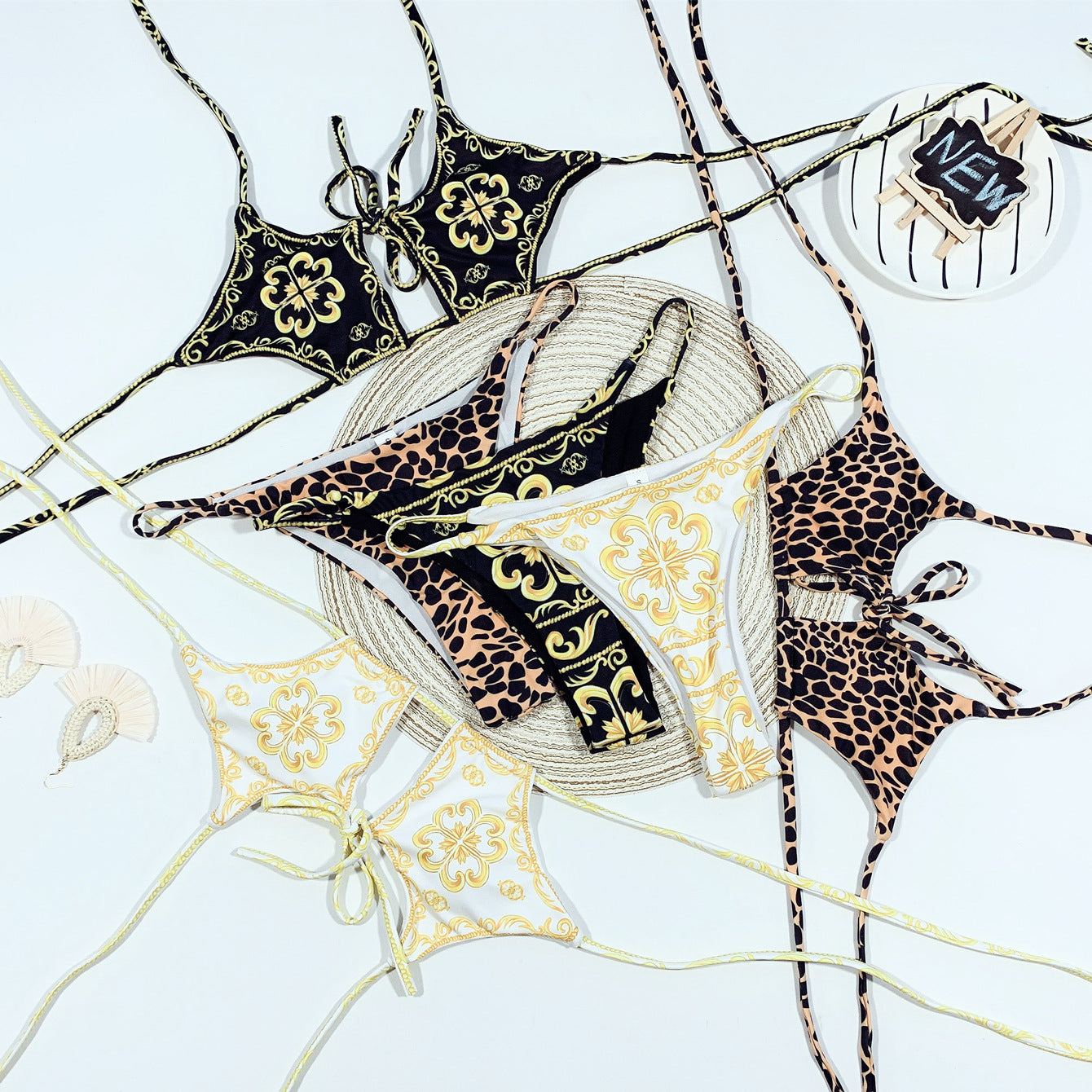 Muschibitch Retro Bikini - Leopard Bikini & Barock Bikini sexy String Bikini
