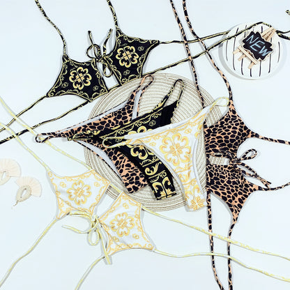 Muschibitch Retro Bikini - Leopard Bikini & Barock Bikini sexy String Bikini