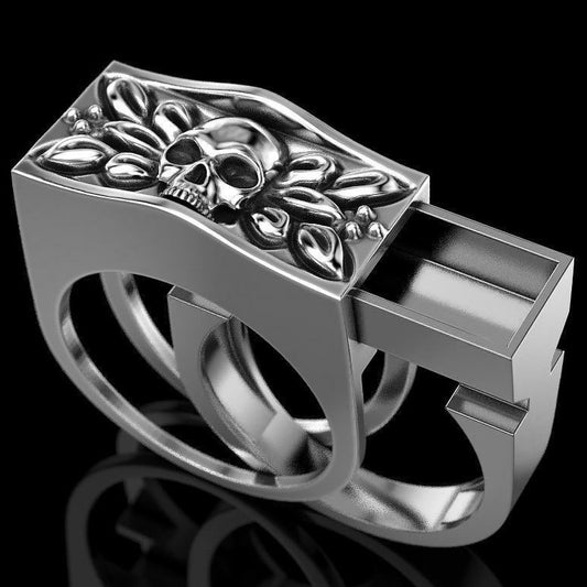 Skull Secret Ring Herren – Gothic Versteck Ring Punk Schmuck