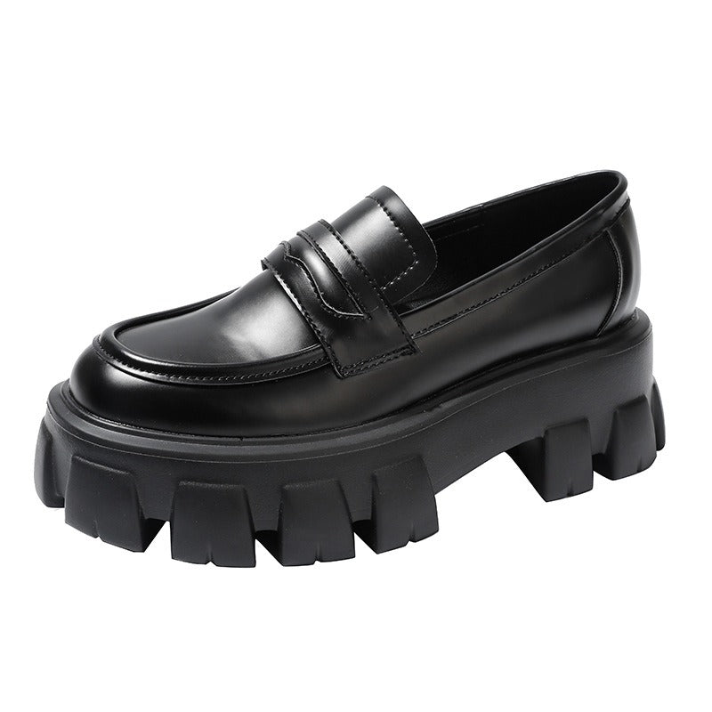 Punkgräfin British Style Platform Loafer – Punk Chunky Loafer mit Plateausohle