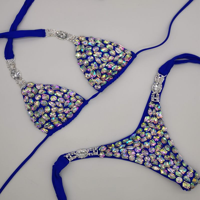 Muschibitch Strass Bikini Damen Glamour Triangel Bikini S–L