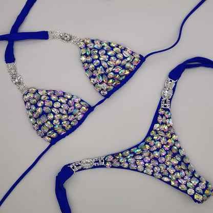 Muschibitch Strass Bikini Damen Glamour Triangel Bikini S–L