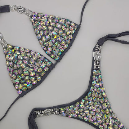 Muschibitch Strass Bikini Damen Glamour Triangel Bikini S–L