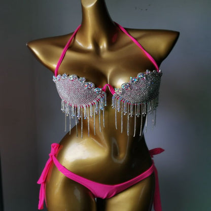 Muschibitch Strass Tassel Luxus Dsigner Bikini Glamour Bikini