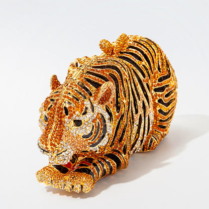 Muschibitch Crystal Tiger Clutch – Luxury Rhinestone Designer Evening Bag