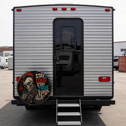 Punkgraf Reserveradabdeckung Offroad SUV Ersatzrad Cover mit Punk Skull Motiv Reifenabdeckung