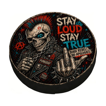 Punkgraf Reserveradabdeckung Offroad SUV Ersatzrad Cover mit Punk Skull Motiv Reifenabdeckung