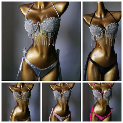 Muschibitch Strass Tassel Luxus Dsigner Bikini Glamour Bikini