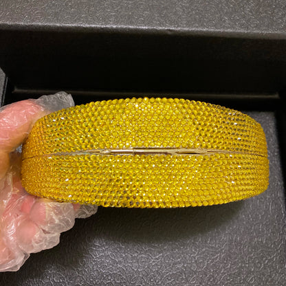 Muschibitch Crystal Lemon Clutch – Rhinestone Designer Abendtasche