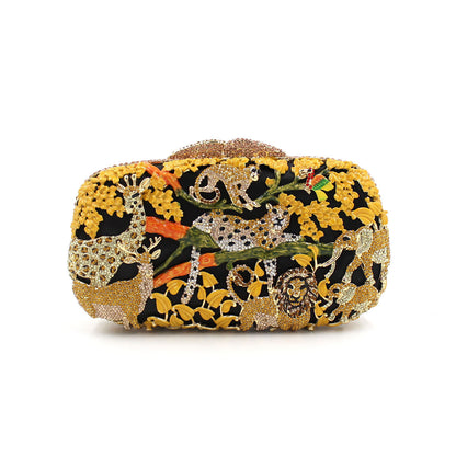 Muschibitch Jungle Crystal Clutch – Luxury Animal Designer Evening Bag