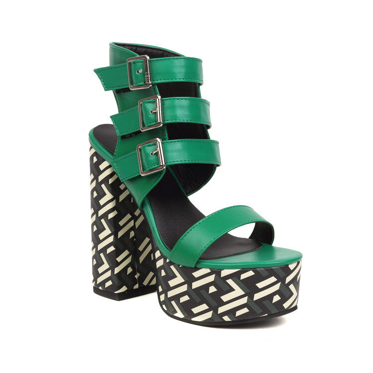 Punkgräfin Platform Sandalen – Punk High Heel Gladiator Heels Damen